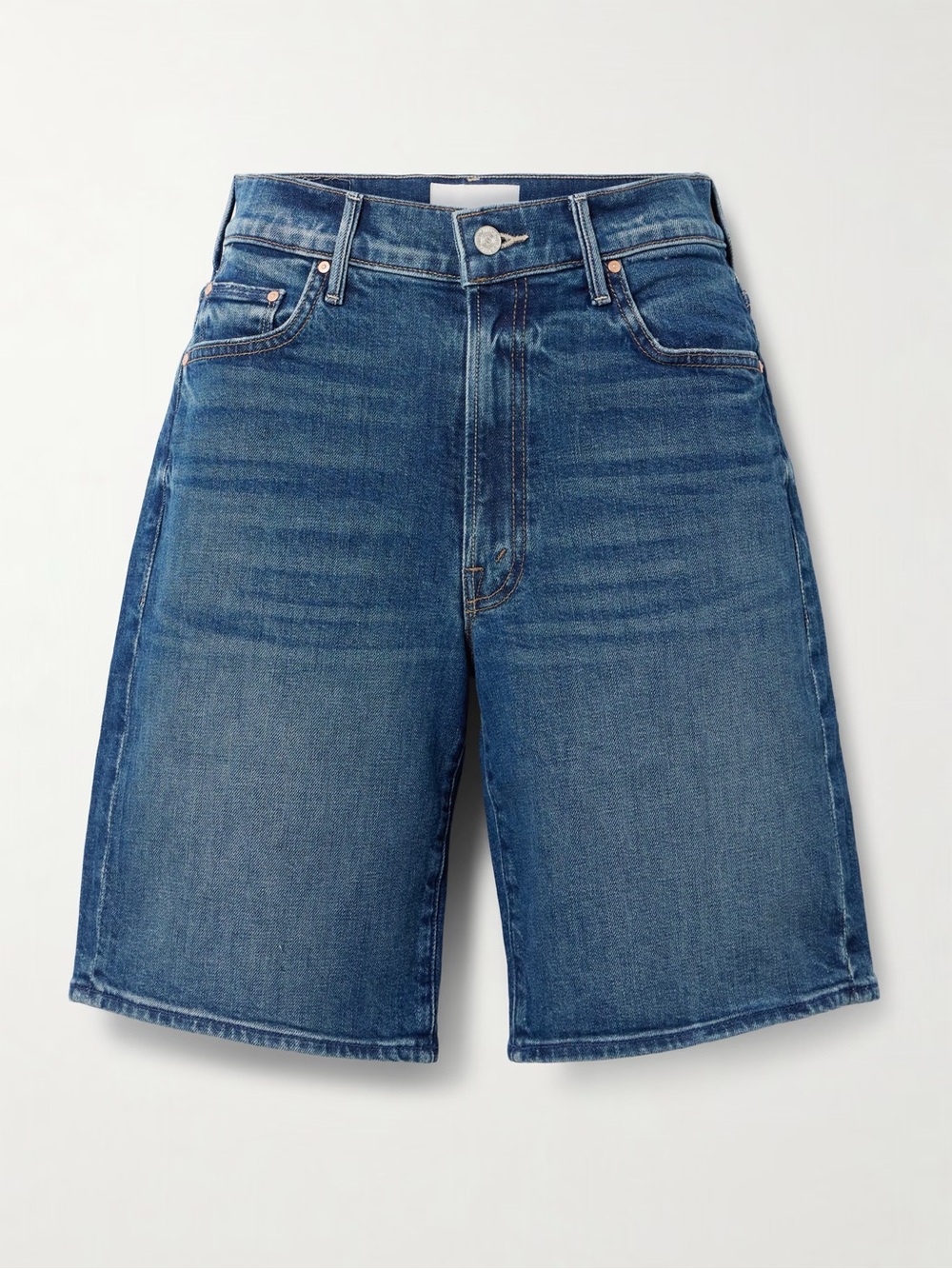 MOTHER The Undercover Bermuda distressed denim shorts